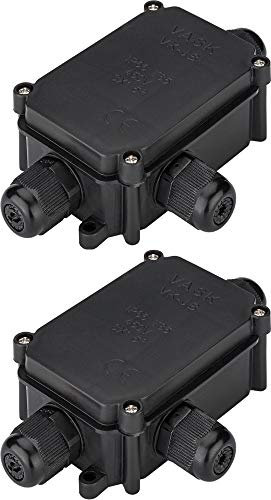 2er Set WireThinX IP-66 Schutzbox für Lüsterklemmen PG9 zum sicheren Verbinden von 3 Kabeln