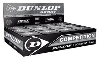 Dunlop Lot de 12 balles de squash à point jaune