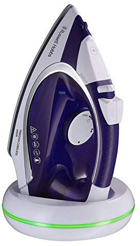 Russell Hobbs Ferro da Stiro a Vapore - Senza Fili con Base di Ricarica - 2400 W, Colpo di Vapore Extra 135 g/min, 300 ml; Piastra in Ceramica, Tempo di stiratura max. 25 sec., Cordless, 23300-56