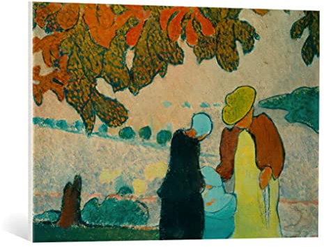 kunst für alle Leinwandbild: Maurice Denis Im Garten - hochwertiger Druck, Leinwand auf Keilrahmen, Bild fertig zum Aufhängen, 85x60 cm