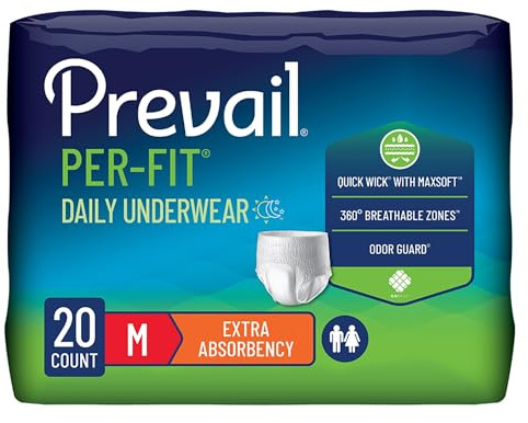 Prevail Per-Fit Daily Underwear, Medium, 20 ct