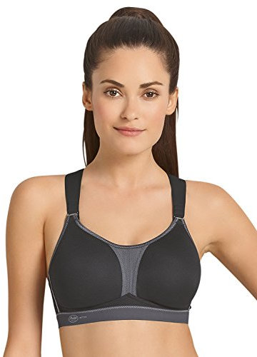 Anita Active Damen Dynamix-Star Sport-BH, schwarz/anthrazit 445, 80G (Herstellergröße: 80)