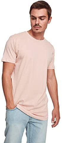 Urban Classics Herren Shaped Long Tee T-Shirt, Rosa (light rose), M