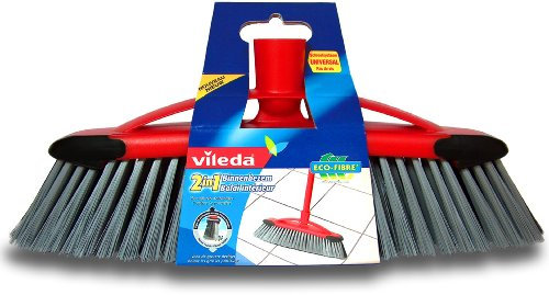 Vileda 122331 - Scopa sintetica per interni, 2 in 1