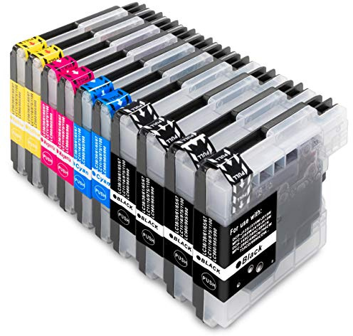 ESMONLINE 10 kompatible Druckerpatronen zu Brother LC-980 LC-985 LC-1100 | MFC 250 255 290 295 490 5490 5890 5895 6490 6890 790 795 990 265W 410 415 J615 145 165 185 195 365