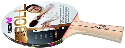 Butterfly Timo Boll Bronze 85010 Tischtennisschläger | Tischtennis Racket Hobby & Freizeit | ambitionierter Freizeitspieler | ITTF zertifizierter Addoy Belag | konkave Griffform | Holzfarbig