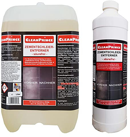 6 Litre cleanprince sans Acide Dissolvant Ciment Voile de Nettoyage Construction Mortier Chantier Nettoyeur Dépôts Saleté Maisons Carrelage Carreleur Säureempfindlichen Wandbeläge