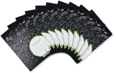 Landre skolhäfte A5, linjering 6 (tom), 16 blad, svart, 10-pack
