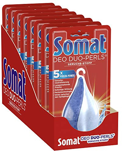 Somat Deo Duo Perls Geruchs stopp, 8 Stück, Geruchsneutralisierer für die Spülmaschine, für 480 Spülgänge