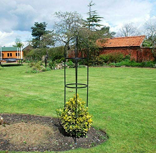1.9 m Black Metal Garden Outdoor Obelisk Climbing Plant Support Frame Trellis