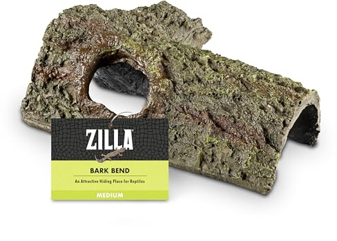 Zilla Pet Reptile Bark Bends Terrarium Decor, Medium,Brown