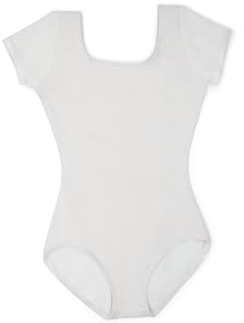 Capezio Trikå för kvinnor, dam, klassisk, kortärmad, Vitt, S