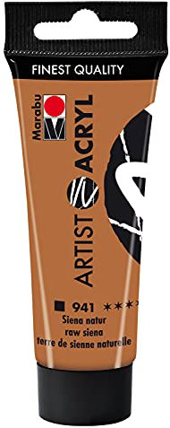 Marabu Artist 12200055941 Siena Natur 941 - Pintura acrílica fina de calidad artística, a base de agua, consistencia pastosa, alta pigmentación, muy buen brillo y opacidad.