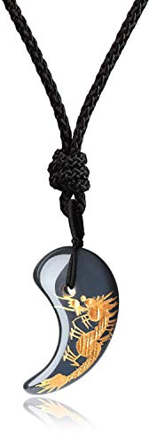 COAI Unisex Edelstein Kette mit Japanischem Magatama Anhänger