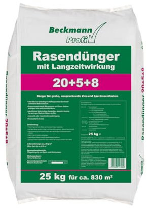 Beckmann 25kg für 830m² Rasendünger mit Langzeitwirkung