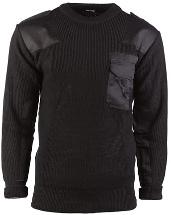 Mil-Tec Pullover BW Polyacryl Herren • Bundeswehr Pullover Männer • Warmer Strickpullover • Verstärkte Ellbogen & Schultern • Atmungsaktiv • Als Winterpullover & Arbeitspullover
