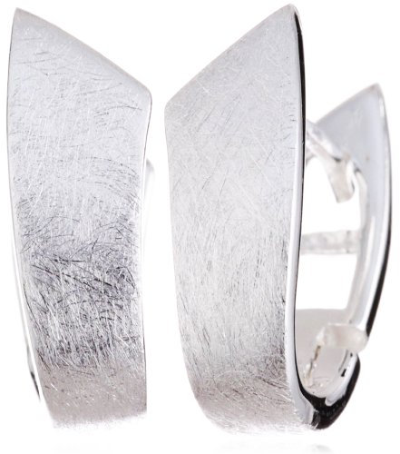 Vinani Damen Ohrringe 925 Silber - Klapp-Creolen Ohrring Set für Frauen aus 925 Sterling Silber U-Form gebürstet glänzend CDGG