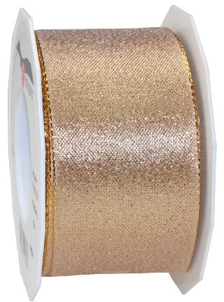 C.E. Pattberg WIEN Ruban Décoratif Cadeau Doré, 20 m de Ruban Cadeau pour Emballer des Présents, Largeur 60 mm, Accessoire de Décoration et Bricolage,