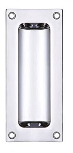 Zoo Hardware FB90 Rectangular Recessed Flush Door Pull Handle 102 x 45mm (Polished Chrome)