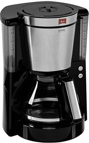 Melitta Look De Luxe 1011-06 - Cafetera de filtro, Aromaselector, Auto-Off, negra/acero