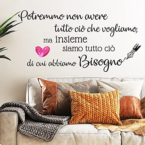 Adesivi murali frasi Famiglia Potremmo non avere tutto ciò che vogliamo wall stickers frasi adesive da parete scritte adesive da muro in italiano per casa decorazione adesiva murale da parete amore