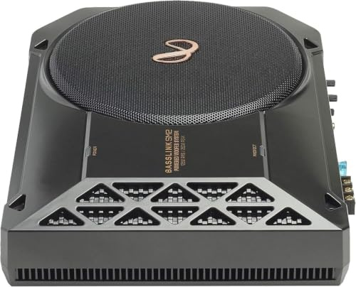 Infinity BassLink SM - Sistema de subwoofer ultracompacto de Perfil Poco Profundo de 8 Pulgadas, Color Plateado