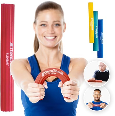 TheraBand FlexBar Handtrainer | Unterarmtrainer für Rehabilitation & Griffkraft | Trainingsgerät für Hand, Handgelenk & Unterarm | Fitness Zubehör | Handmuskeltraining | Flexibler Übungsstab