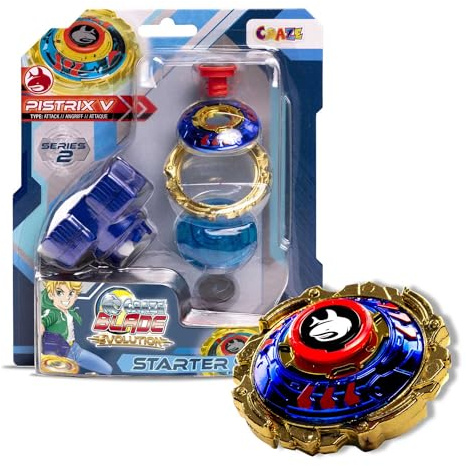CRAZE BLADE Kampfkreisel - Starter Set Evolution Pistrix - Kreisel Metall sehr robust mit Launcher & Reißleine