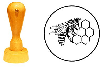 Stempel IMKER Honig Biene - Durchmesser ca. Ø 25 mm - Motivstempel aus Buchenholz