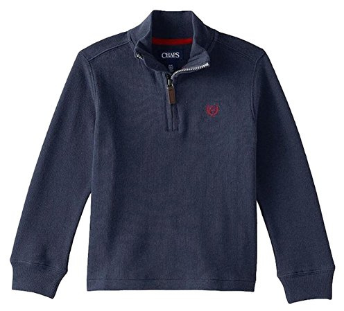 Chaps Little Boys Blue Henley Zip Front Long Sleeve Shirt Sweatshirt 4