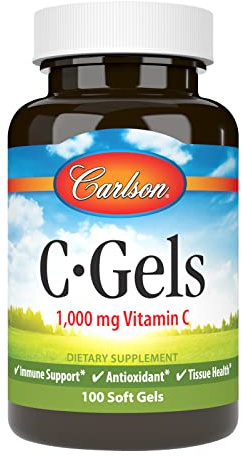 Carlson - C-Gels, 1000mg, Vitamin C Softgels, Immune Support & Heart Health, Vitamin C Softgels, Antioxidant, Vitamin C Supplement, 100 Softgels