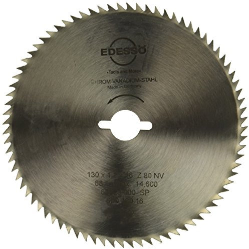 Edessö 64013016 VS-Kreissägeblatt CV-STAHL-Standard 2 Kn VS/CV 130x1, 2x16 Z=80 NV-C, Silber