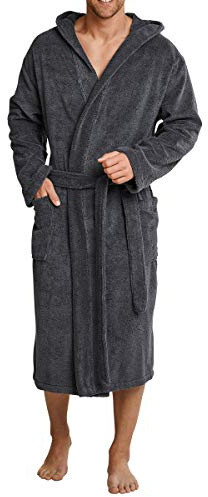 Schiesser Herren Bademantel, Grau (200-grau), L