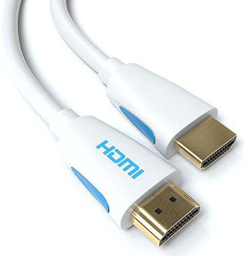 JAMEGA 1,5m HDMI-Kabel 2.0 Weiß Ultra-HD 4K@60Hz High-Speed Ethernet-Cable HDR ARC 3D 18Gbps kompatibel mit HDMI 2.0/1.4, PS5, PS4, PS3, XBOX Series S, Blu-Ray-Player, DVD, Soundbar, Monitor usw.