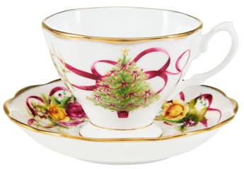 Royal Albert Old Country Roses - Set di tazze da tè e piattino per albero di Natale