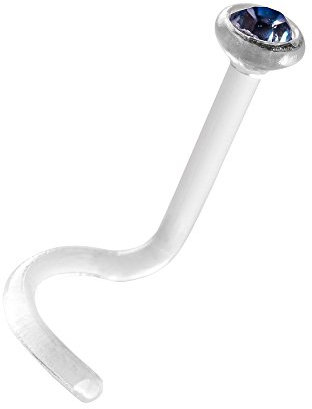 bioplast® Nasenstecker mit Stein hellblau