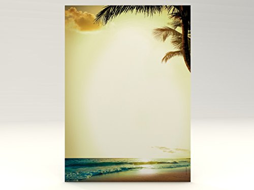 Ferien Urlaub Motivpapier Romantic Sunset, 50 Blatt Motivpapier DIN A4, 90g/qm