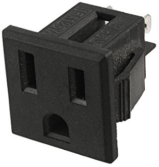 GBSTORE 10 Pcs AC 125V 15A US Plug 3 Terminal Outlet Power Socket Connector Black