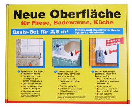 Pufas Neue Oberfläche Set 2,8qm für Fliese, Badewanne, Emaillie, Küchenfronten