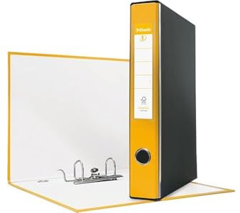 Esselte Eurofile-Ordner mit Hebelmechanik und Aufbewahrungsschachtel Dorso 5 cm gelb