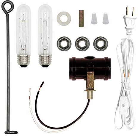 Creative Hobbies® Extra Tall Christmas Tree Wiring Kit #ML5-2B6, Double 40 watt Bulbs, Wire Bracket, Double Medium (Edison) Base Socket, Great for Lighting Large Size Objects
