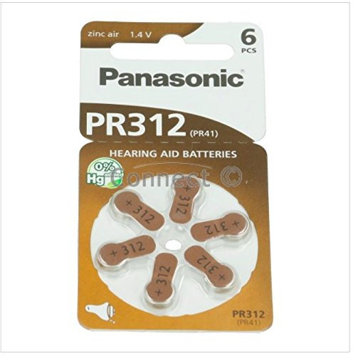 Panasonic PR312 Hörgerätebatterien (10 Blister/60 Batterien)