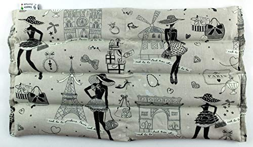 BOUILLOTTE SECHE LOMBAIRE GARNISSAGE 100% GRAINE DE LIN BIO - L PARIS ARGENT