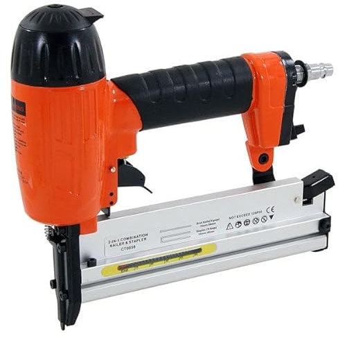 Neilsen CT0058 Air Nail Gun Stapler - 2-in-1 Tool for 18 Gauge Brad Nails (10-50mm) and Staples (16-40mm) with Carrying Case