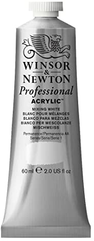 Winsor & Newton 2320415 Professional Acrylfarbe in Künstlerqualität, hohe Farbbrillanz & Deckkraft, Archivqualität, 60ml Tube - Mischweiss