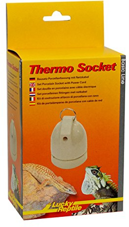Lucky Reptile Thermo Socket - Douille en Porcelaine Suspension - Douille E27 avec câble d'alimentation & matériel de Montage - Idéale pour Lampes jusqu'à 150 W - Accessoires pour terrariums