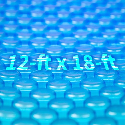Blue Wave 12-ft x 18-ft Oval Pool Solar Blanket - 8-mil Solar Pool Cover with Thermal Bubbles to Retain Heat and Reduce Evaporation – Fade Resistant Pool Solar Cover for Above Ground Pool - Blue