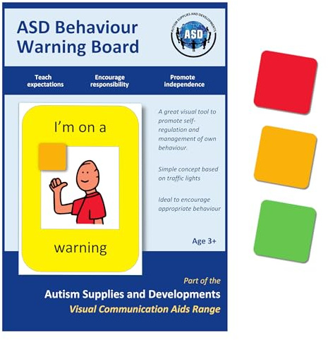 Traffic Light Behavior Board for Kids with Autism, A4 Warning ABA (English)