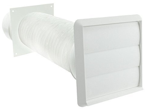 Spares2go Universal Cooker Hood External Kitchen Fan Wall Vent Cover Kit (White, 4 / 102mm)