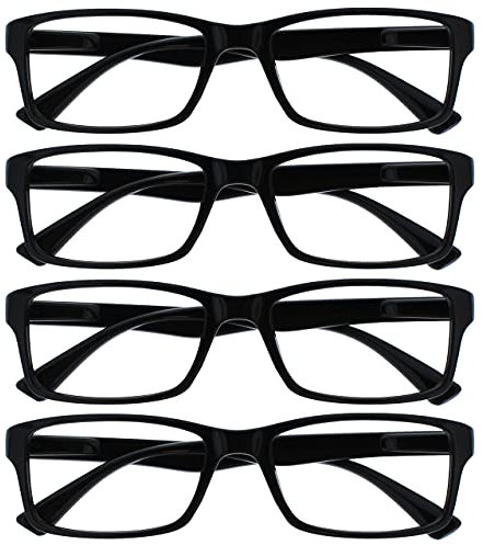 OPULIZE La Société Lunettes De Lecture Noir Lecteurs Valeur Pack 4 Designer Style Hommes Femmes RRRR92-1 +2,50